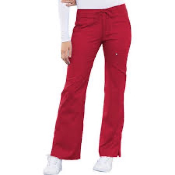 Scrubs Pant Low Rise Flare Leg Drawstring Cargo 21100 - Picture 3 of 16